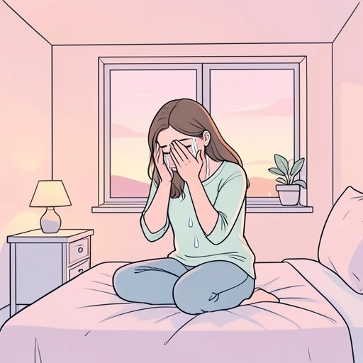 彼女の目に涙が満ちてきた - Bildwörterbuch