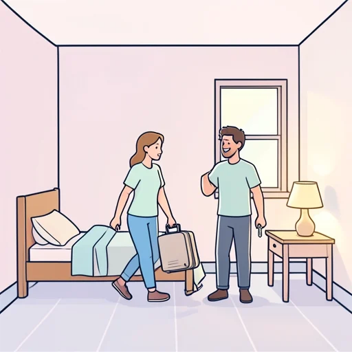 彼女のもとに寄せて一緒に住んだ - Bildwörterbuch