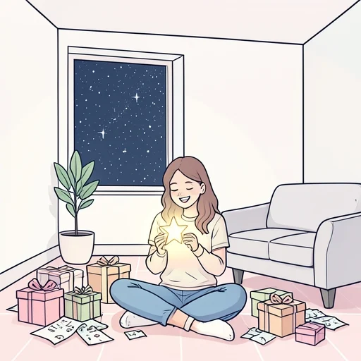 彼女の願いが叶って彼女は幸せそうだった - Bildwörterbuch