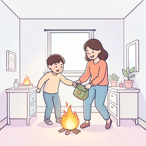 彼女の素早い行動のおかげで危機を免れることができた - Bildwörterbuch