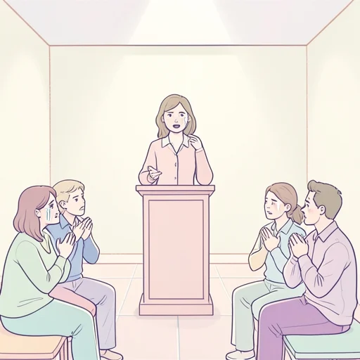 彼女のスピーチは感動的だった - Bildwörterbuch