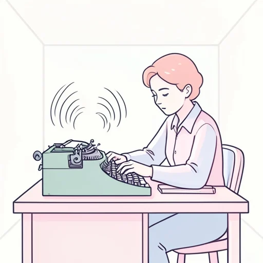 彼女のタイプライターで原稿を清書してる音が響いてた - Bildwörterbuch