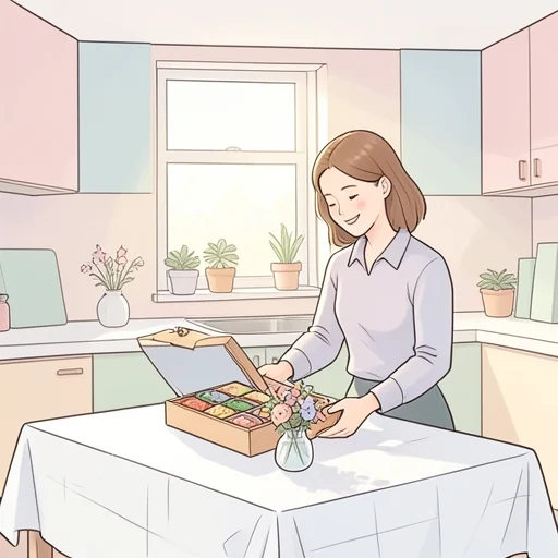 彼女のために手作りの弁当を造った - Bildwörterbuch