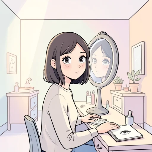 彼女の特徴は目の大きさ - Bildwörterbuch