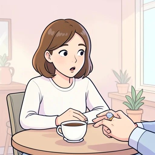 彼女の指輪を見て宝石だと気づいた - Bildwörterbuch