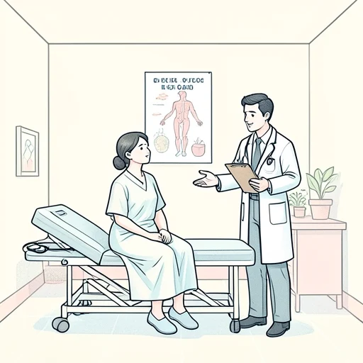 彼女を診てもらったところ特に異常はなかったって - Bildwörterbuch