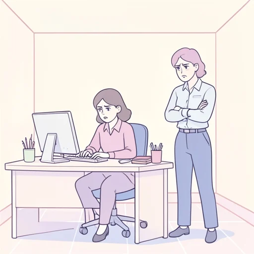 彼女、怒られたのにそのまま仕事に戻った - Bildwörterbuch