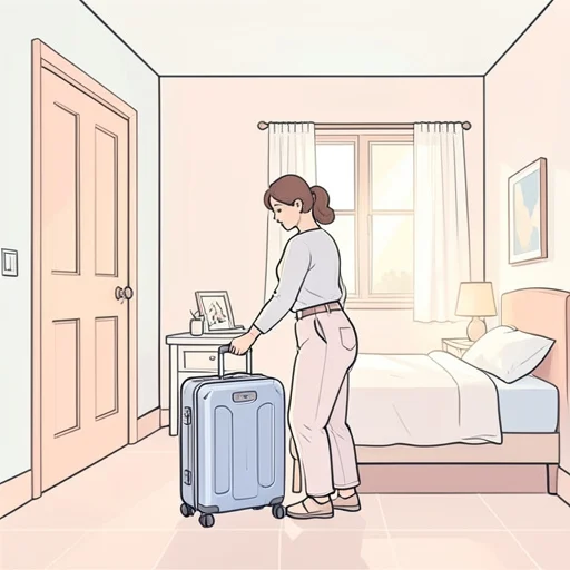 彼女、旅行の荷をまとめ終わった - Bildwörterbuch