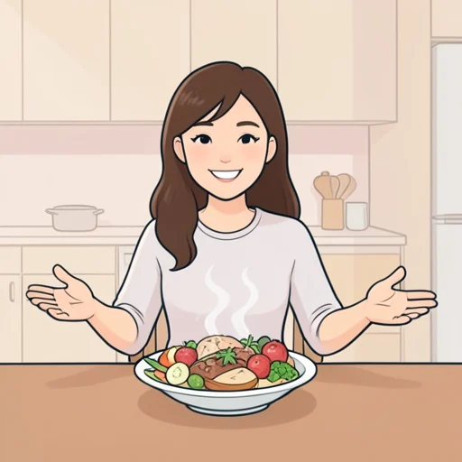 彼女料理が自慢なんだって - Bildwörterbuch