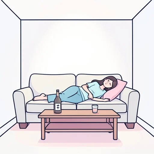 彼女、酒を飲みすぎて倒れた - Bildwörterbuch