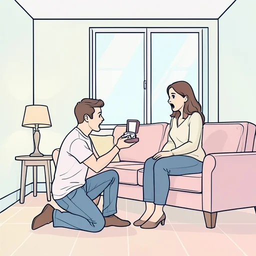 彼女、3段重ねの指輪を贈ってプロポーズした - Bildwörterbuch