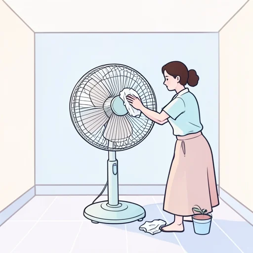 彼女は扇風機の羽根を掃除した - Bildwörterbuch