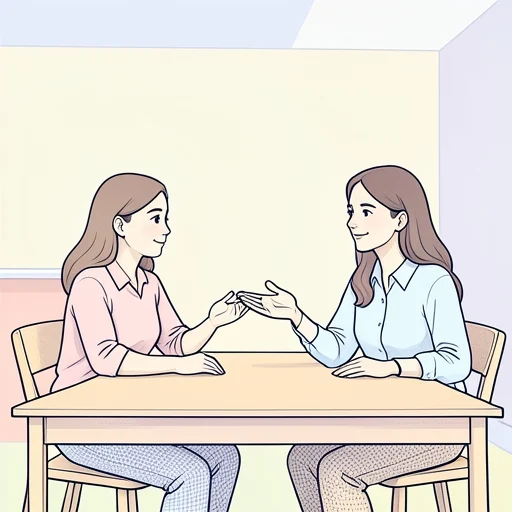 彼女、説明に納得してうなずいた - Bildwörterbuch