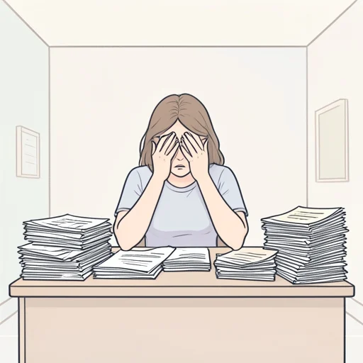 彼女、仕事への不安が増してきた - Bildwörterbuch