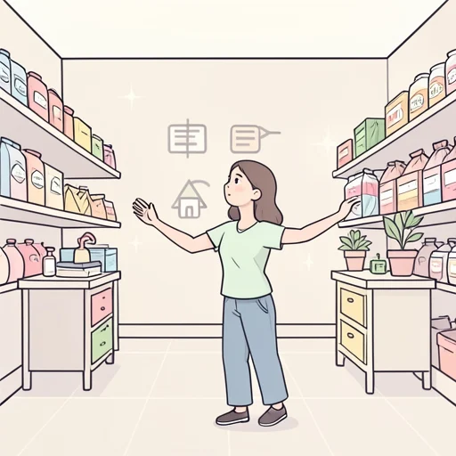 彼女、商品を棚から卸した - Bildwörterbuch