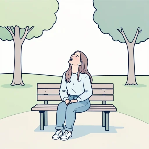 彼女、ため息を深く吐いた - Bildwörterbuch