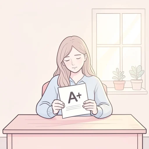 彼女、テストにパスして安心した - Bildwörterbuch