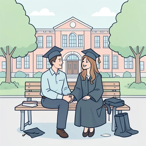 彼女と彼は大学時代からずっと付き合ってる - Bildwörterbuch