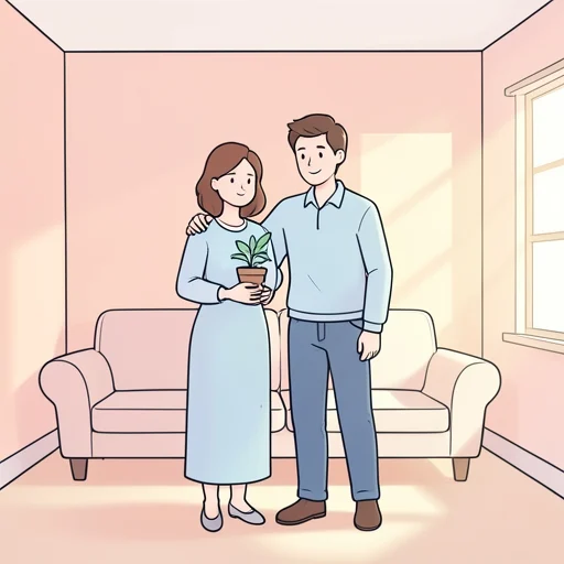 彼女と彼は互いに支え合ってる - Bildwörterbuch