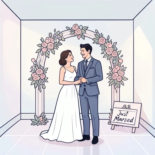 彼女との結婚式の節を祝った - Bildwörterbuch