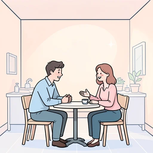 彼女と友好的な関係を築くために何度も会った - Bildwörterbuch