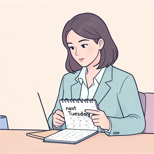 彼女、次の火曜日に打ち合わせしたいって - Bildwörterbuch