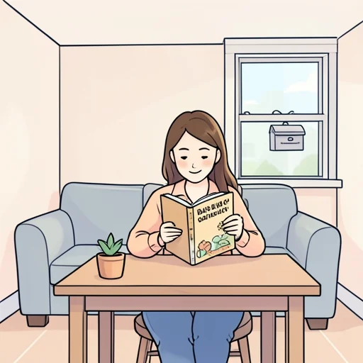 彼女、通信販売で本を買った - Bildwörterbuch