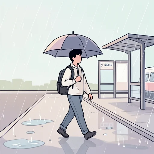 彼女は雨が降っても出かける計画を立ててる - Bildwörterbuch