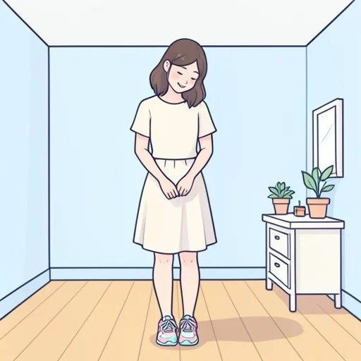彼女は新しい靴が気に入ったようだ - Bildwörterbuch