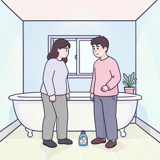 彼女は新しい洗剤を使用するのを嫌がる - Bildwörterbuch