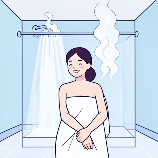 彼女は熱いシャワーを浴びて気持ちよかったって - Bildwörterbuch