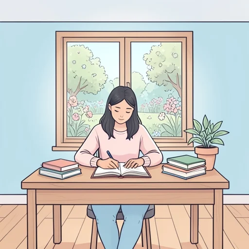 彼女は文学を勉強してる - Bildwörterbuch