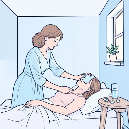 彼女は病人を世話してる - Bildwörterbuch