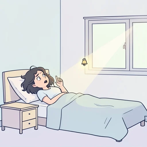 彼女はチャイムがなった瞬間に起きた - Bildwörterbuch
