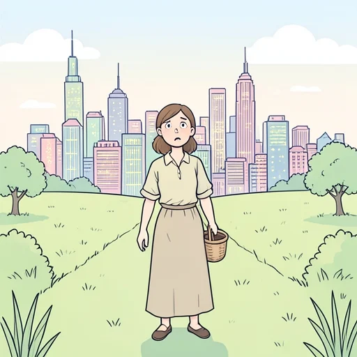 彼女は地方出身で都会に慣れてない - Bildwörterbuch