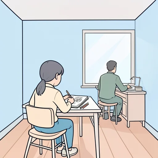 彼女は小さい頃からお父さんの背中を見て育った - Bildwörterbuch