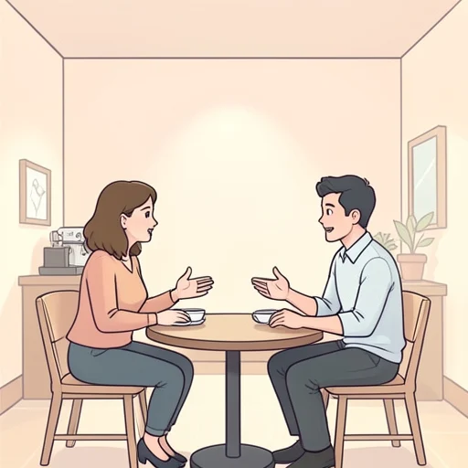 彼女は直接彼に会って話すことを選んだ - Bildwörterbuch