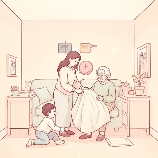 彼女は長女として家族の面倒を見てきた - Bildwörterbuch
