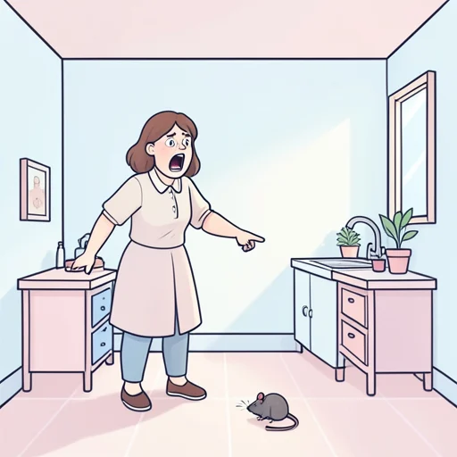 彼女は台所で鼠を見つけて悲鳴を上げた - Bildwörterbuch