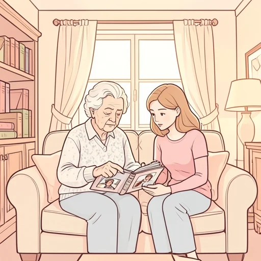彼女は第二次世界大戦について祖母から話を聞いた - Bildwörterbuch