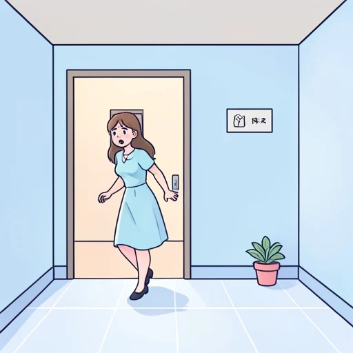 彼女は男子トイレに入ってきて慌てて飛び出した - Bildwörterbuch