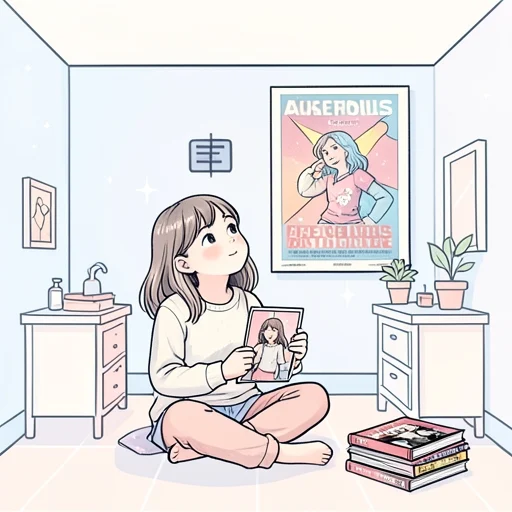 彼女は映画スターに憧れてる - Bildwörterbuch