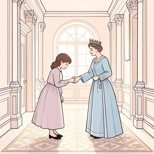 彼女は英国の女王に会った - Bildwörterbuch