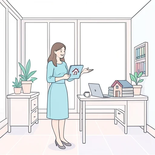 彼女は不動産の管理をしてる - Bildwörterbuch