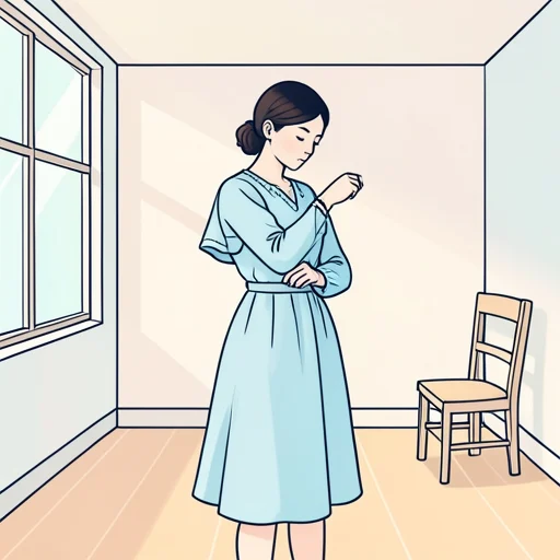 彼女は服にピンを留めた - Bildwörterbuch