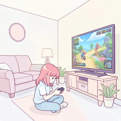 彼女はゲームに夢中だ - Bildwörterbuch