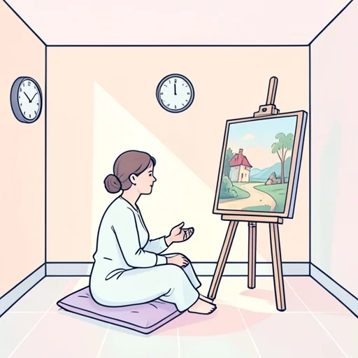 彼女は芸術を享受する時間を大切にしてる - Bildwörterbuch