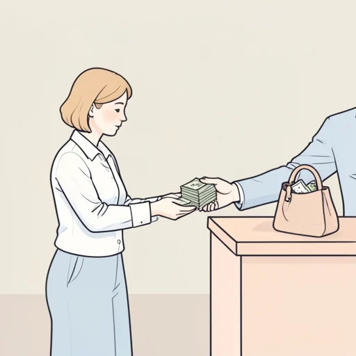 彼女は現金で支払った - Bildwörterbuch
