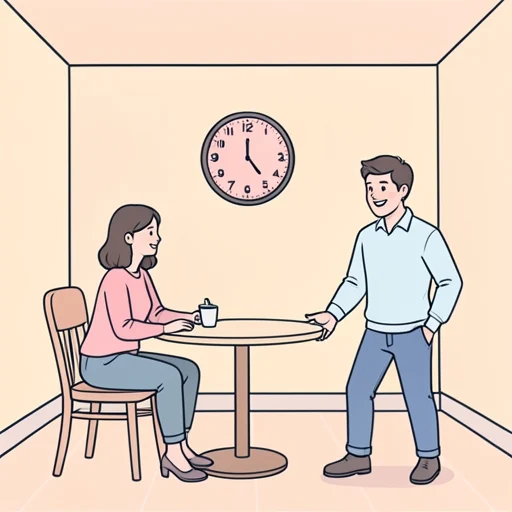 彼女は午後三時に彼と会う約束をした - Bildwörterbuch