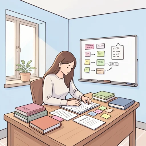 彼女は合格率を上げるために独自の勉強法を編み出した - Bildwörterbuch